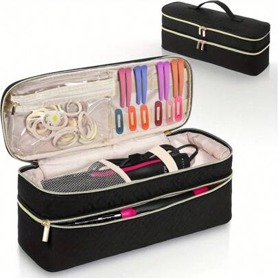 Custodia da viaggio a doppio strato compatibile con One Step Blow Hair Dryer Brush Volumizer Original 1.0, Plus 2.0 e Styler, Turchese (solo borsa)
