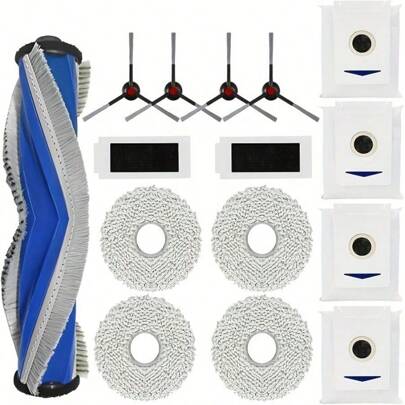 15 pezzi Kit accessori per aspirapolvere robot ECOVACS DEEBOT T30S/T30S PRO, il kit include 1 spazzola principale, 2 filtri HEPA, 4 spazzole laterali,