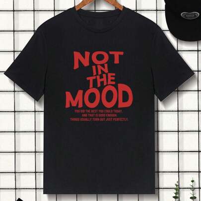 T-shirt Graphique Avec Lettre Pour Homme