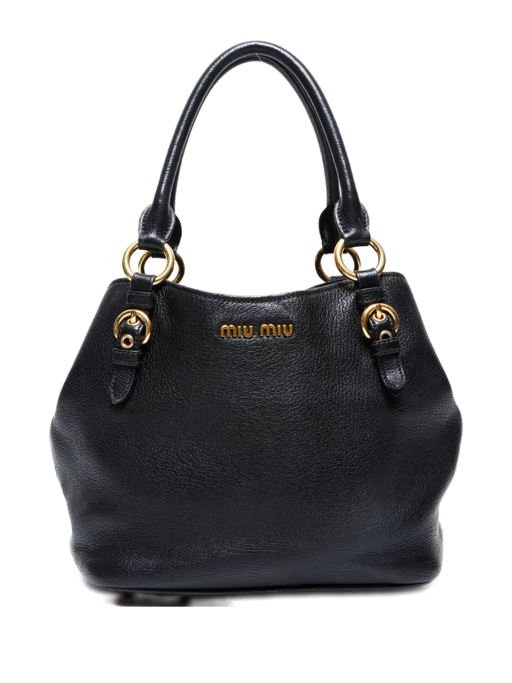 Miu Miu Pre-Owned 2010s Madras leather handbag - Nero