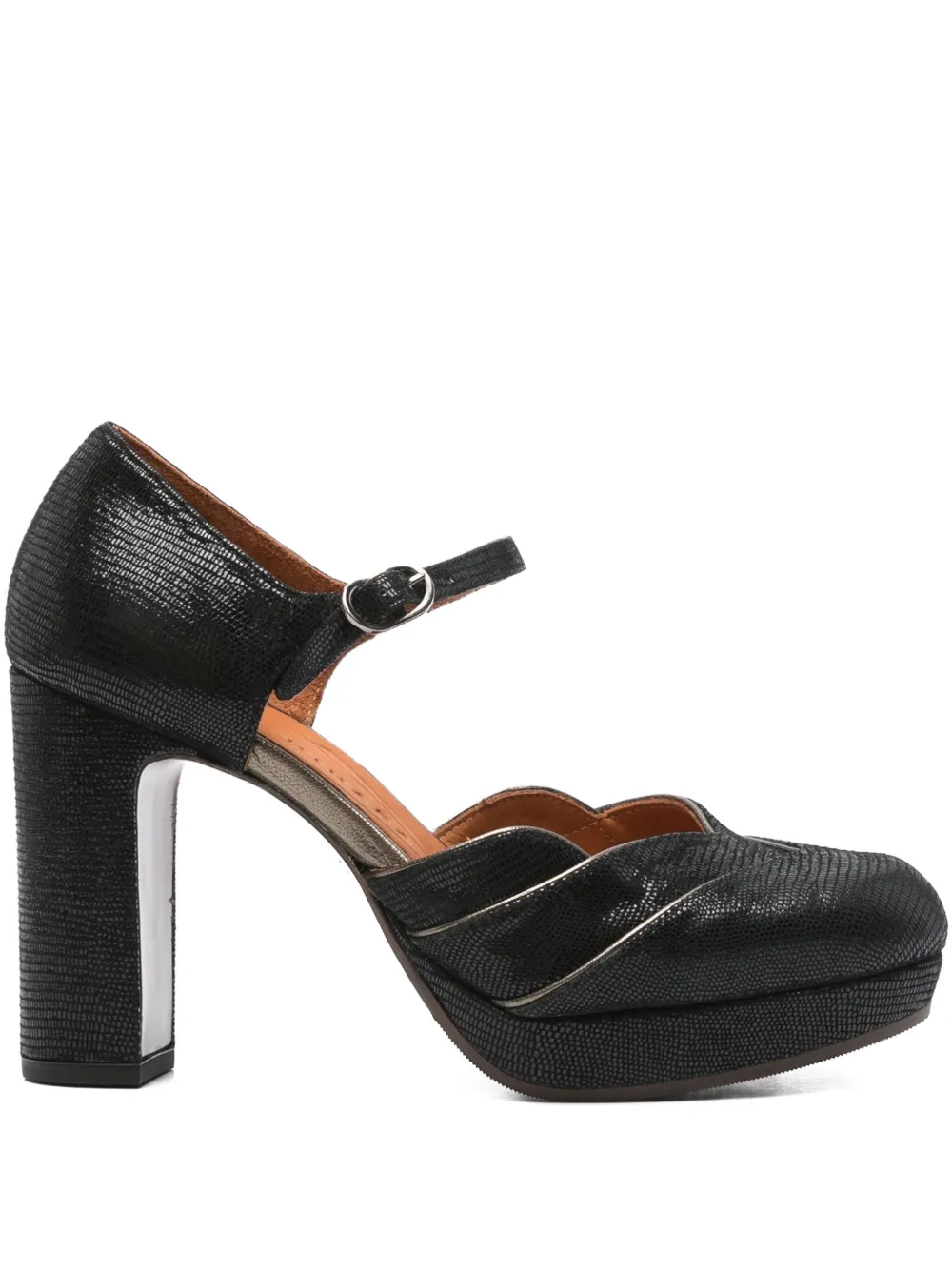 Chie Mihara 100m metallic-trim pumps - Nero