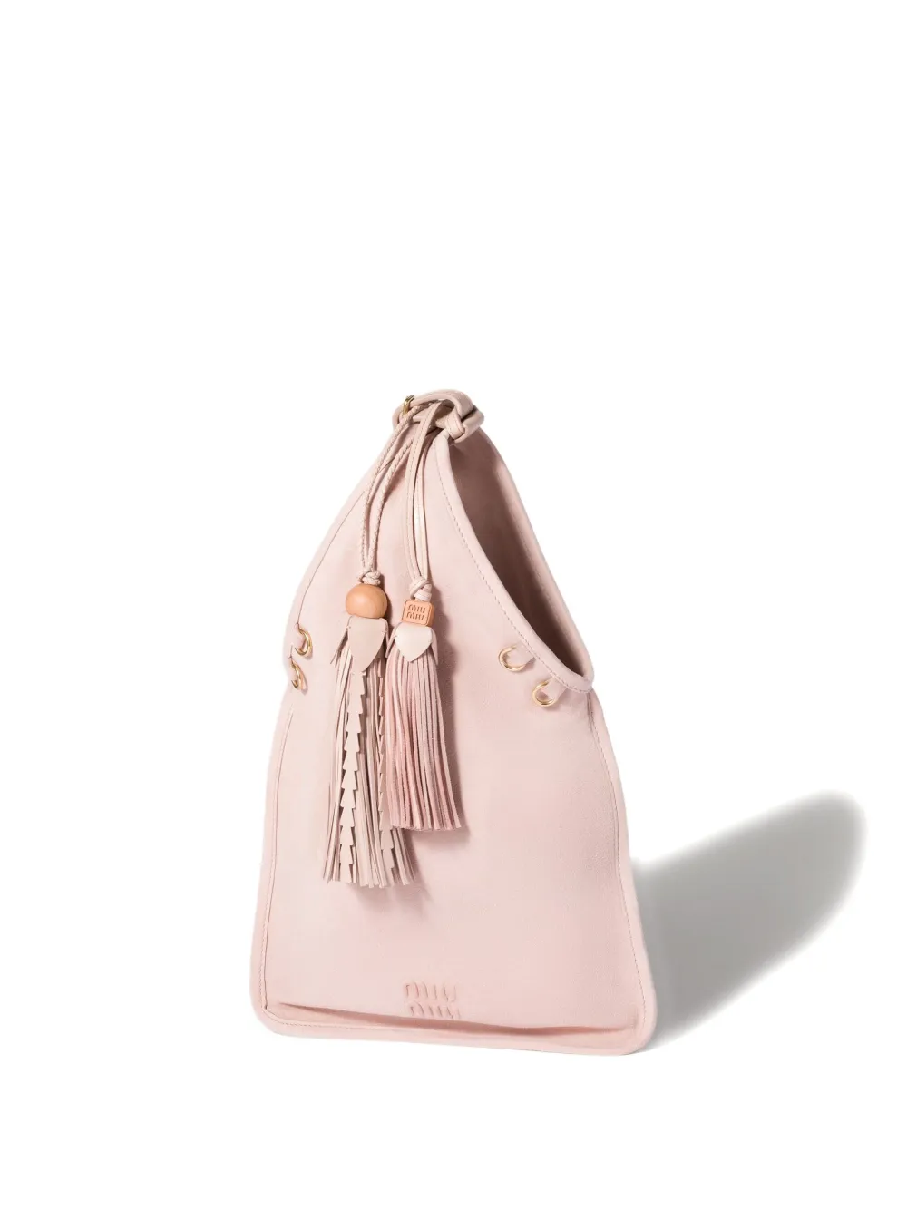 Miu Miu tassel-embellished leather tote bag - Rosa
