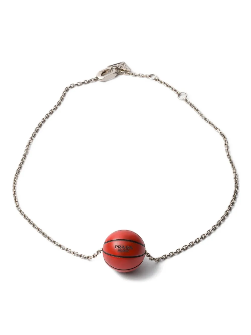 Prada basketball-pendant necklace - Marrone