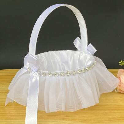 1 pezzo Cesto di fiori per matrimonio, cesto petali da sposa, forniture per matrimonio per decorazioni o accessori fotografici, adatto per ogni stagio