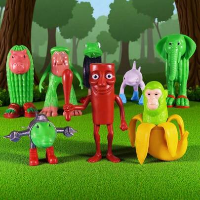 8 pezzi di decorazioni figurine "Tungtungtung Sahur Tralalelotralala", modelli di animali "Italian Brainrot Animals" di meme