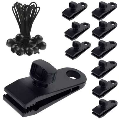 attache Piscine Pince pour Clip de Tente Pince de Fixation pour Tente 12pcs avec12Tendeur pour Bâches Auvents Camping Couvertures de Voiture (24)