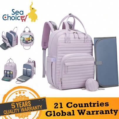 Borse portapannolini Sea Choice zaino portapannolini unisex con tasche coibentate zaino portapannolini con fasciatoio per mamma e papà Elegante zaino