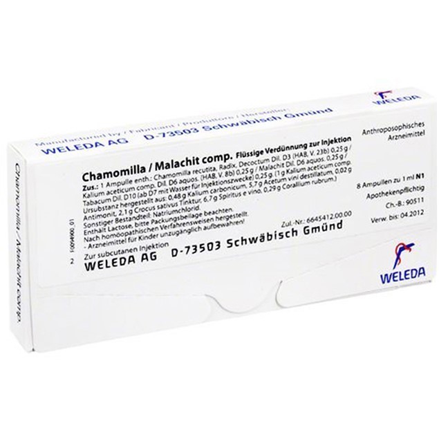 Chamomilla Malachit Comp. Weleda 8 Fiale Da 1ml