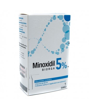 Minoxidil Biorga 5% Soluzione Cutanea 3x60 ml