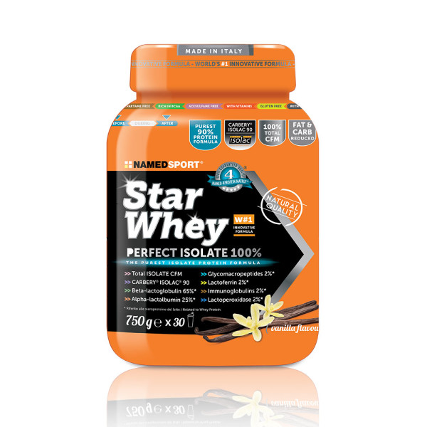 NamedSport Star Whey Perfect Isolate Integratore Alimentare Gusto Vanilla 750g
