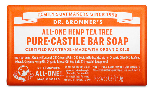 Sapone Pure-Castiglia Hemp Tea Tree Dr. Bronner's 140g