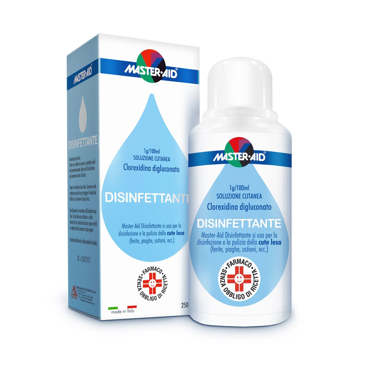 Master-Aid Disinfettante Soluzione Cutanea Con Clorexidina Digluconato 1g/100ml Flacone 250ml