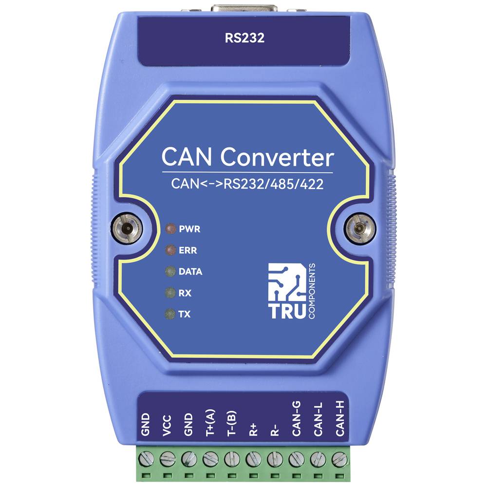 TRU COMPONENTS TC-ECAN-401 Modulo multifunzione Modbus-RTU, CAN Bus, RS-485, RS-422, RS-232 12 V/DC, 24 V/DC 1 pz.