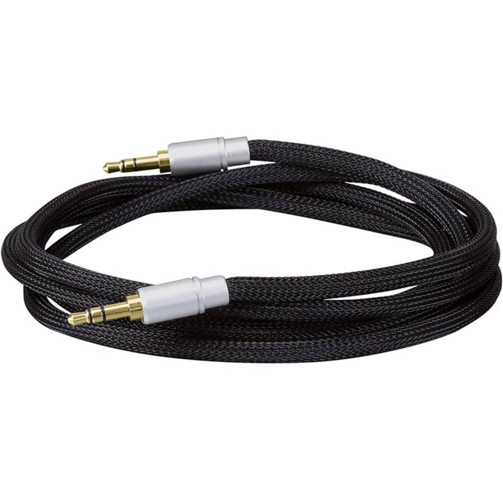 Dynavox 207382 Jack Jack Cavo [1x Spina jack da 3.5 mm - 1x Spina jack da 3.5 mm] 3.00 m Nero Flessibile
