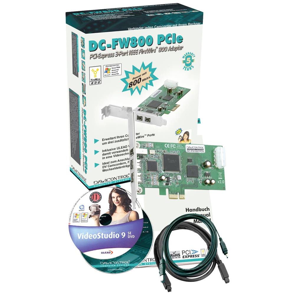 Dawicontrol DC-FW800 PCIE RETAIL 3 Porte Scheda PCI-Express PCIe