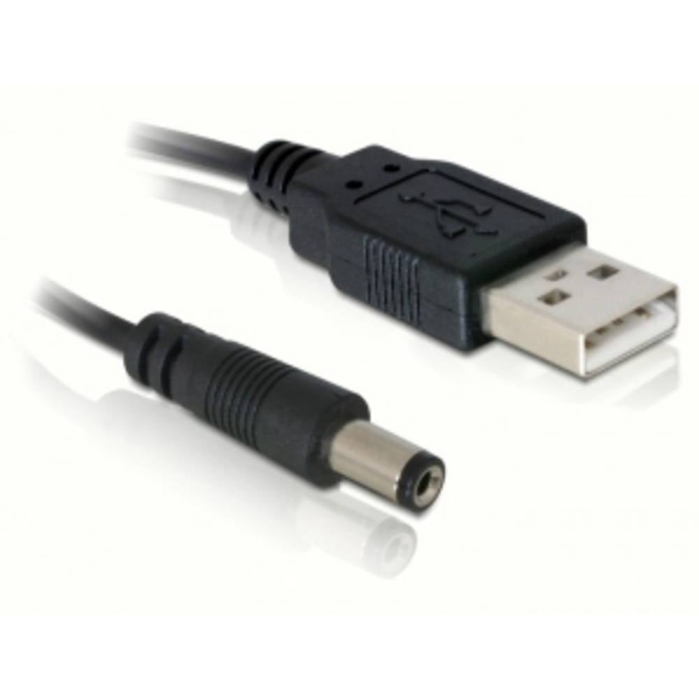 Delock Cavo di alimentazione USB Spina USB-A, Spina DC 5,5 mm 1.00 m Nero 82197