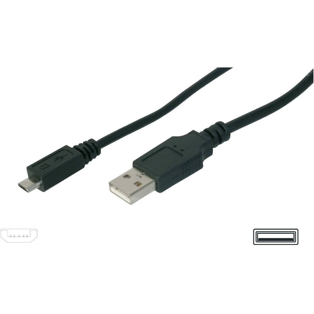 Digitus Cavo USB USB 2.0 Spina USB-A, Spina USB-Micro-B 1.00 m Nero AK-300110-010-S