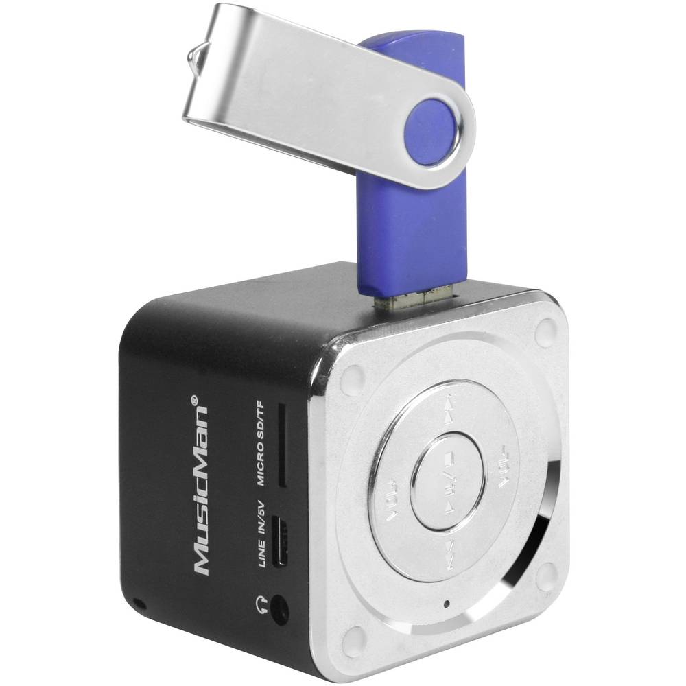 Mini altoparlante Technaxx MusicMan Mini AUX, SD, USB Nero