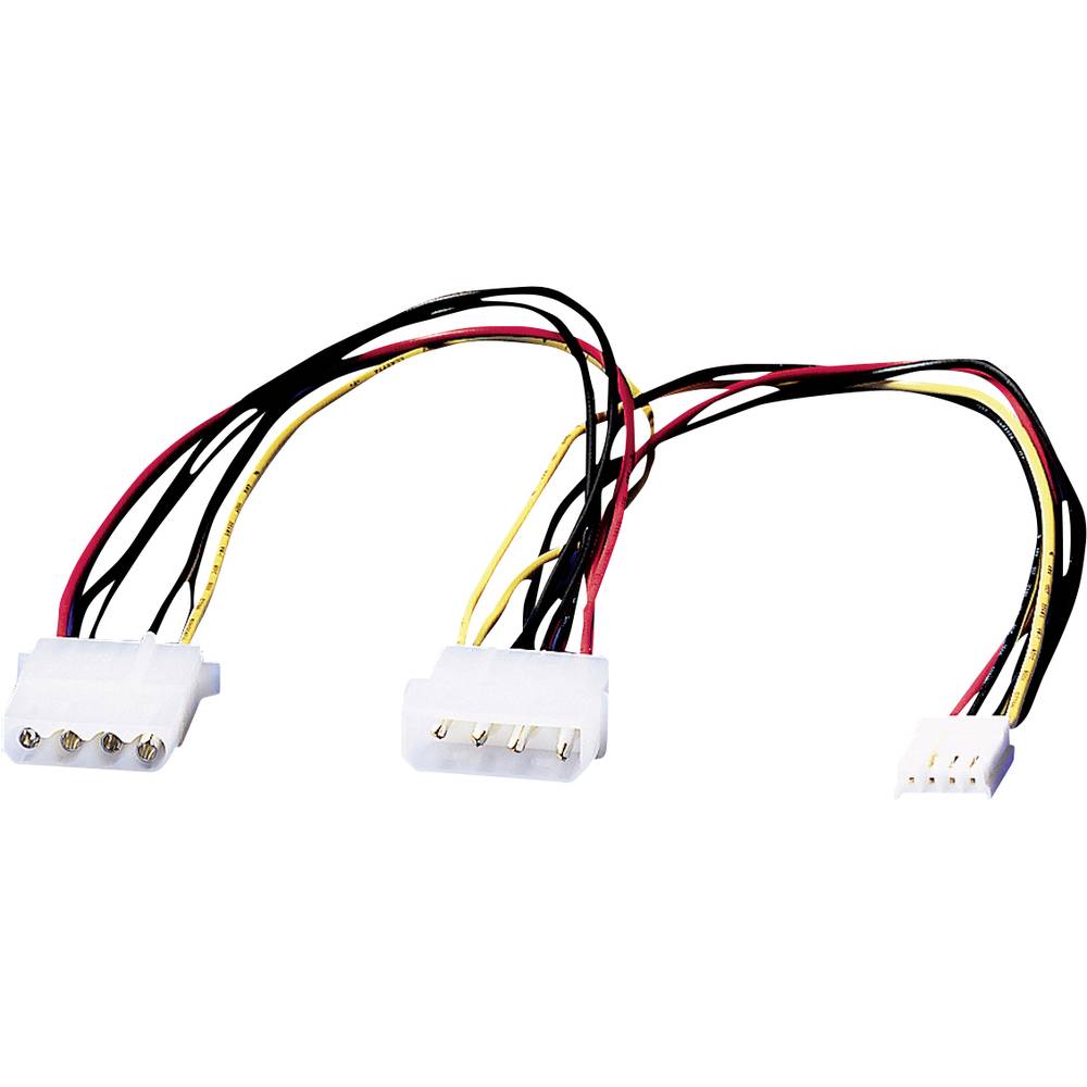 Cavo a Y ROLINE 4 pin HDD / 4 pin HDD + 4 pin FDD, 0,3 m