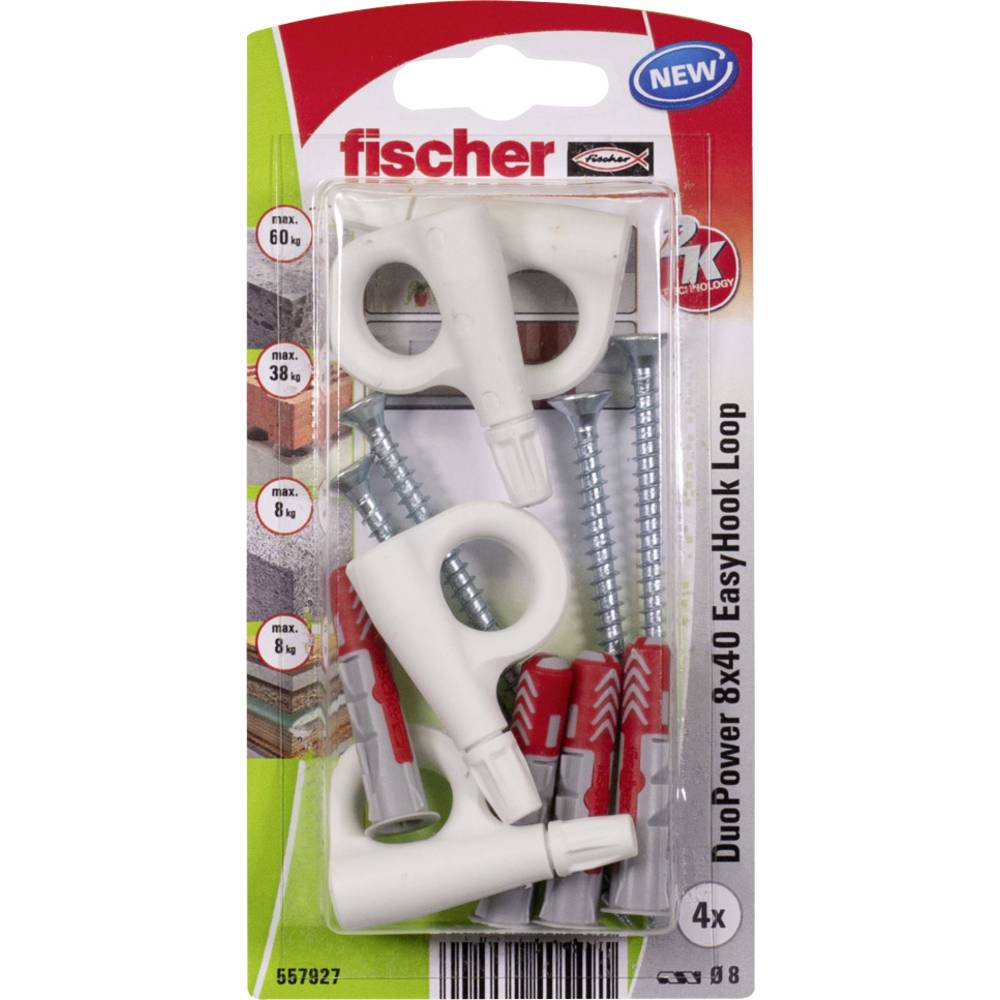 Fischer DuoPower 8x40 EasyHook Loop K (4) Assortimento tasselli 557927 1 KIT