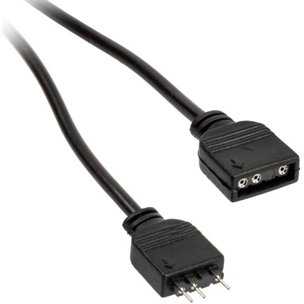 Prolunga Ventola PC [1x Presa ventola PC a 3 poli - 1x Spina ventola PC a 3 poli] 0.50 m Nero Kolink