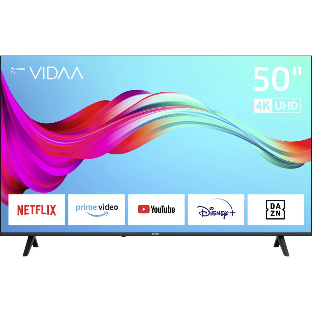Dyon Smart 50 VX TV LED 126 cm 50 pollici ERP F (A - G) DVB-T2, DVB-C, DVB-S2, UHD, Smart TV, WLAN, CI+ Nero