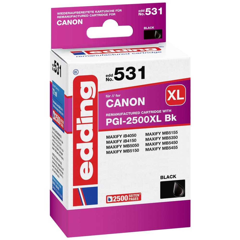 Cartuccia Edding Compatibile sostituisce Canon PGI-2500BK XL Nero EDD-531 18-531