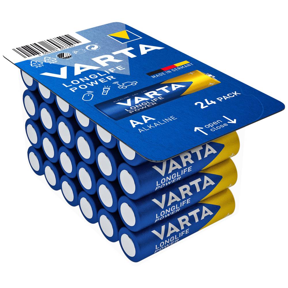 Varta LONGLIFE Power AA Big Box 24 Batteria Stilo (AA) Alcalina/manganese 2.96 Ah 1.5 V 24 pz.