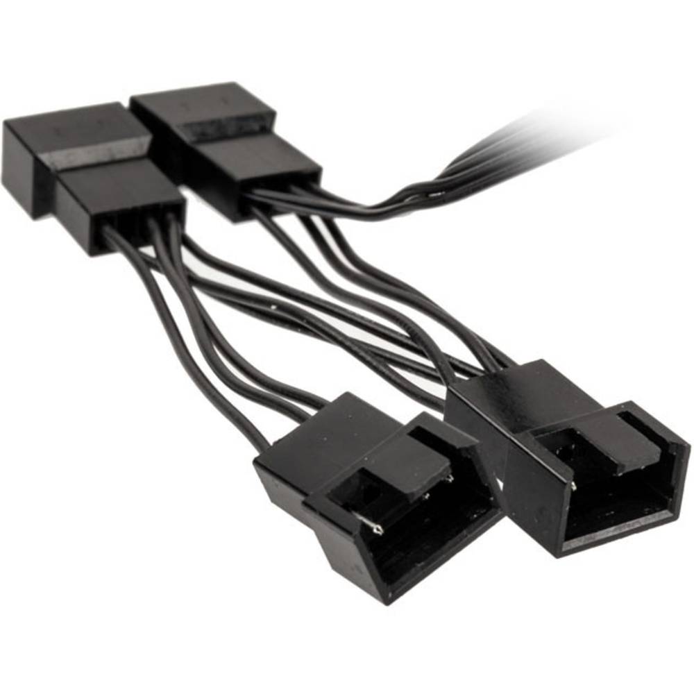 Cavo a Y Ventola PC [1x Presa ventola PC a 4 poli - 4x Presa ventola PC a 4 poli] 0.35 m Nero Kolink