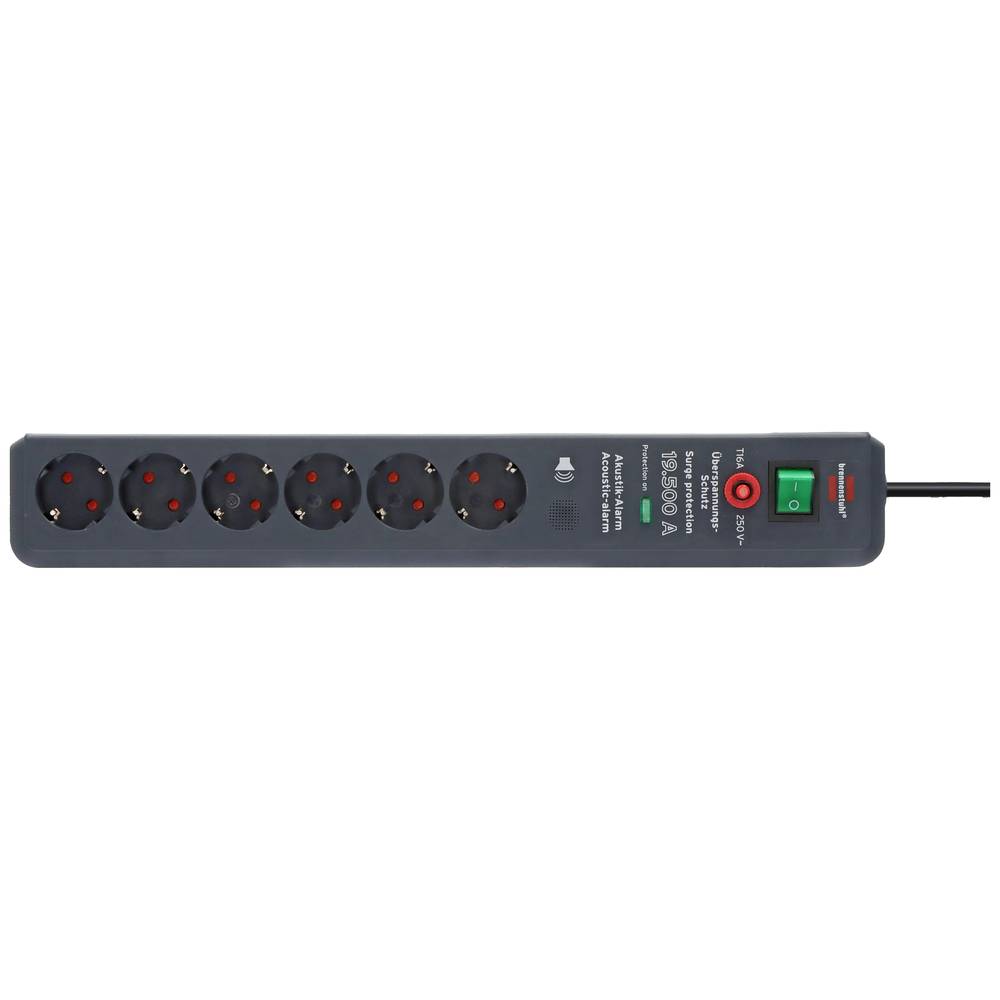 Brennenstuhl 1159540376 Multipresa con protezione da sovratensioni 6 scomparti Antracite Schuko 1 pz.
