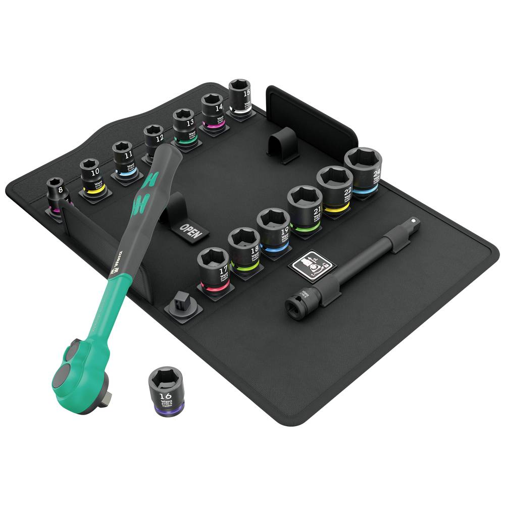 Wera 8100 SB 12 Zyklop Comfort Kit cricchetti con levetta dinversione metrico 3/8 16 parti 05005530001