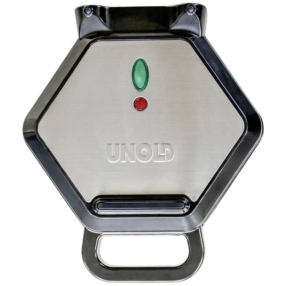 Unold Bobby Macchina per cialde Custodia Cool-Touch, Rivestimento antiaderente, regolazione automatica della temperatura Nero, Acciaio inox (spazzolat