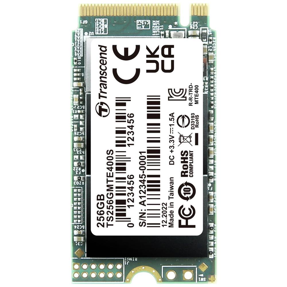 Transcend MTS400S 256 GB M.2 PCIe NVMe SSD 2242 PCIe NVMe 3.0 x4 Dettaglio TS256GMTE400S