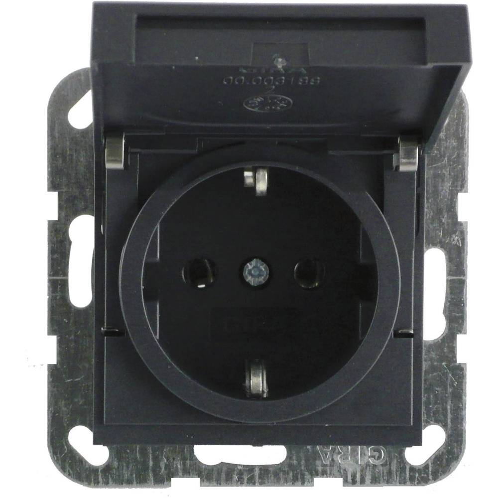 GIRA Frutto Presa schuko System 55, Standard 55, E2, Event, Event Chiara, Event Opaca, Esprit, ClassiX Antracite 045428 1 pz.