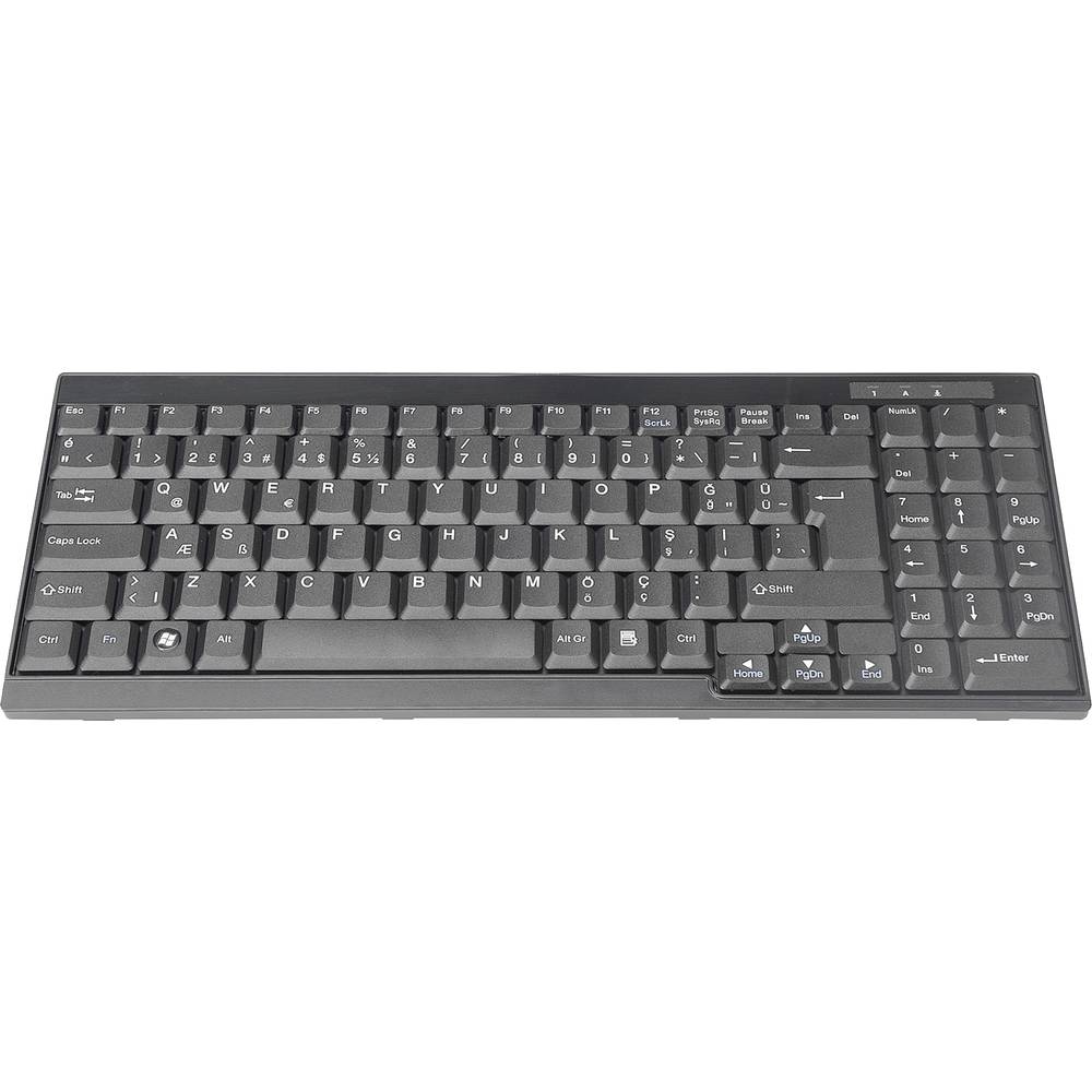 Digitus DS-72000TR Cablato Tastiera KVM Turco Nero