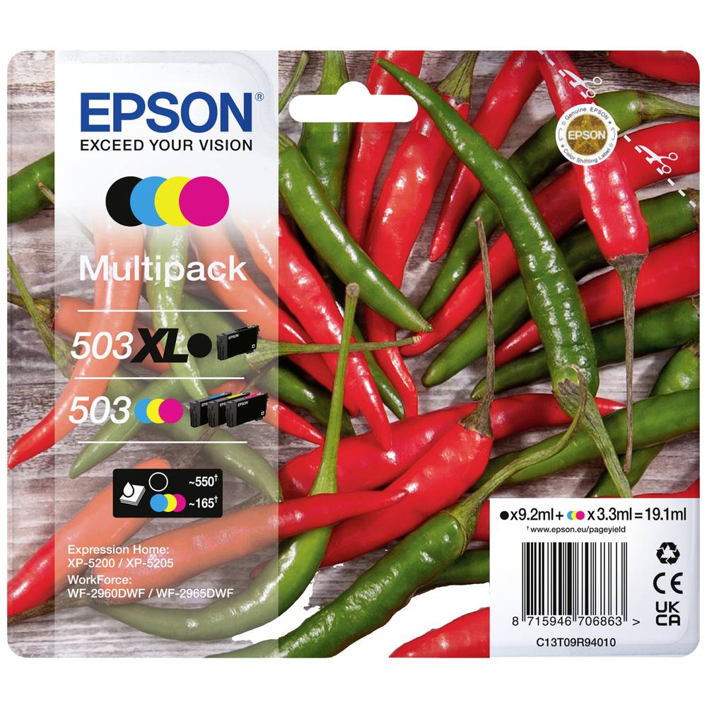 Epson Cartuccia T09R9, 503XL, 503 Originale Imballo multiplo Colore C13T09R94010