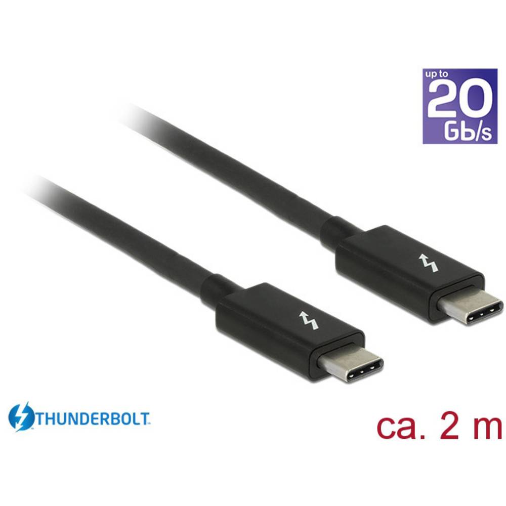 Delock Thunderbolt Cavo Thunderbolt™ Spina (USB-C®), Thunderbolt™ Spina (USB-C®) 2.00 m Nero 84847 Cavo Thunderbolt™