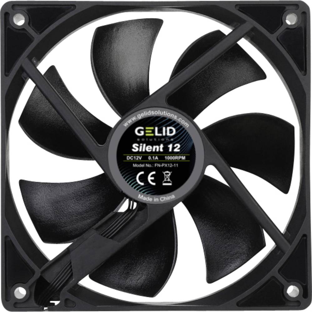 Gelid FN-PX12-11 Ventola per PC case Nero (L x A x P) 120 x 120 x 25 mm