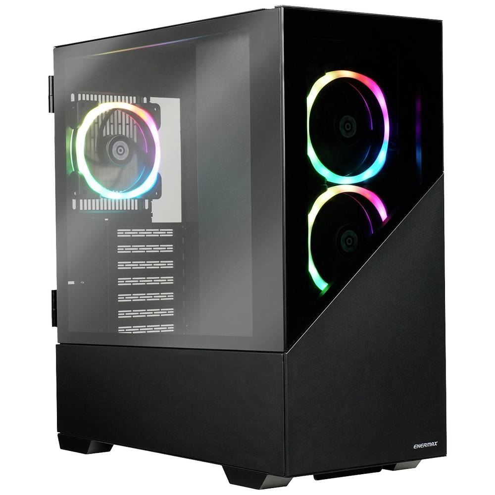 Enermax K8 Midi-Tower PC Case Nero 3 ventole LED pre-montate, finestra laterale