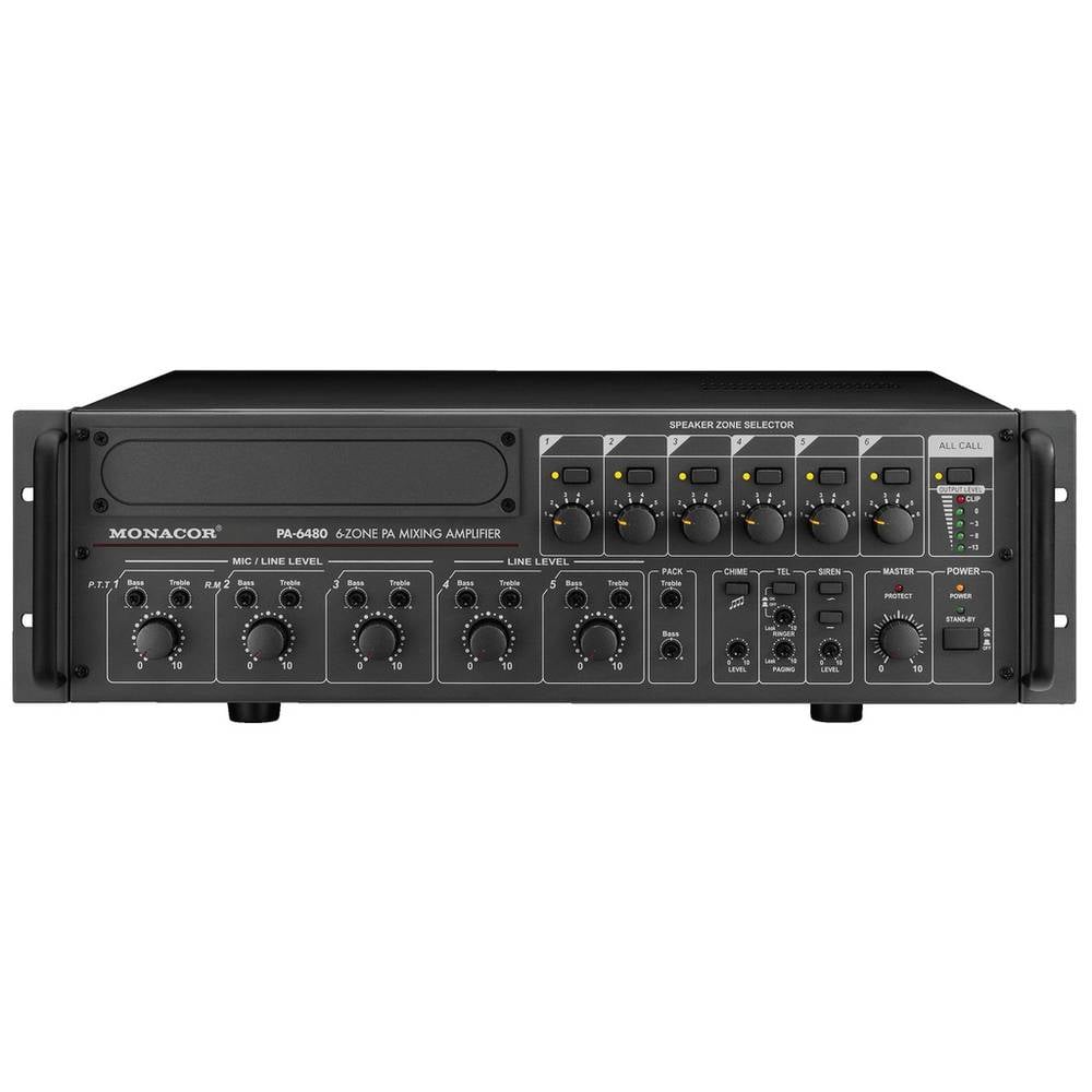 Monacor PA-6480 Amplificatore PA 480 W 6 zone