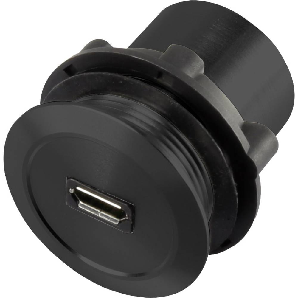 TRU COMPONENTS Micro USB-01-BK Presa da incasso micro USB 2.0 Presa Presa micro USB A su spina micro USB B Contenuto: 1 pz.