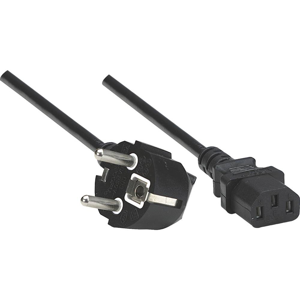 Cavo Alimentazione Manhattan [1x Spina schuko - 1x Presa IEC C13] 1.80 m Nero