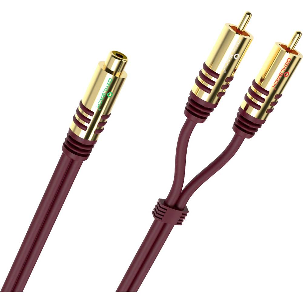 Oehlbach D1C20560 NF Y-Sub Adapter RCA Audio Adattatore [2x Spina RCA - 1x Presa RCA] Bordò