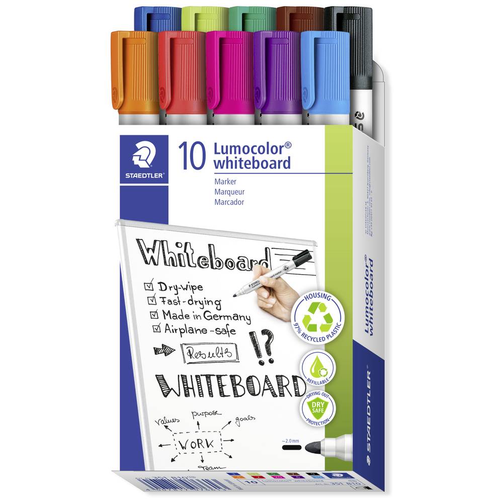 Staedtler Lumocolor® 351 351 B10 Marcatore per lavagna bianca colori assortiti 10 pz.