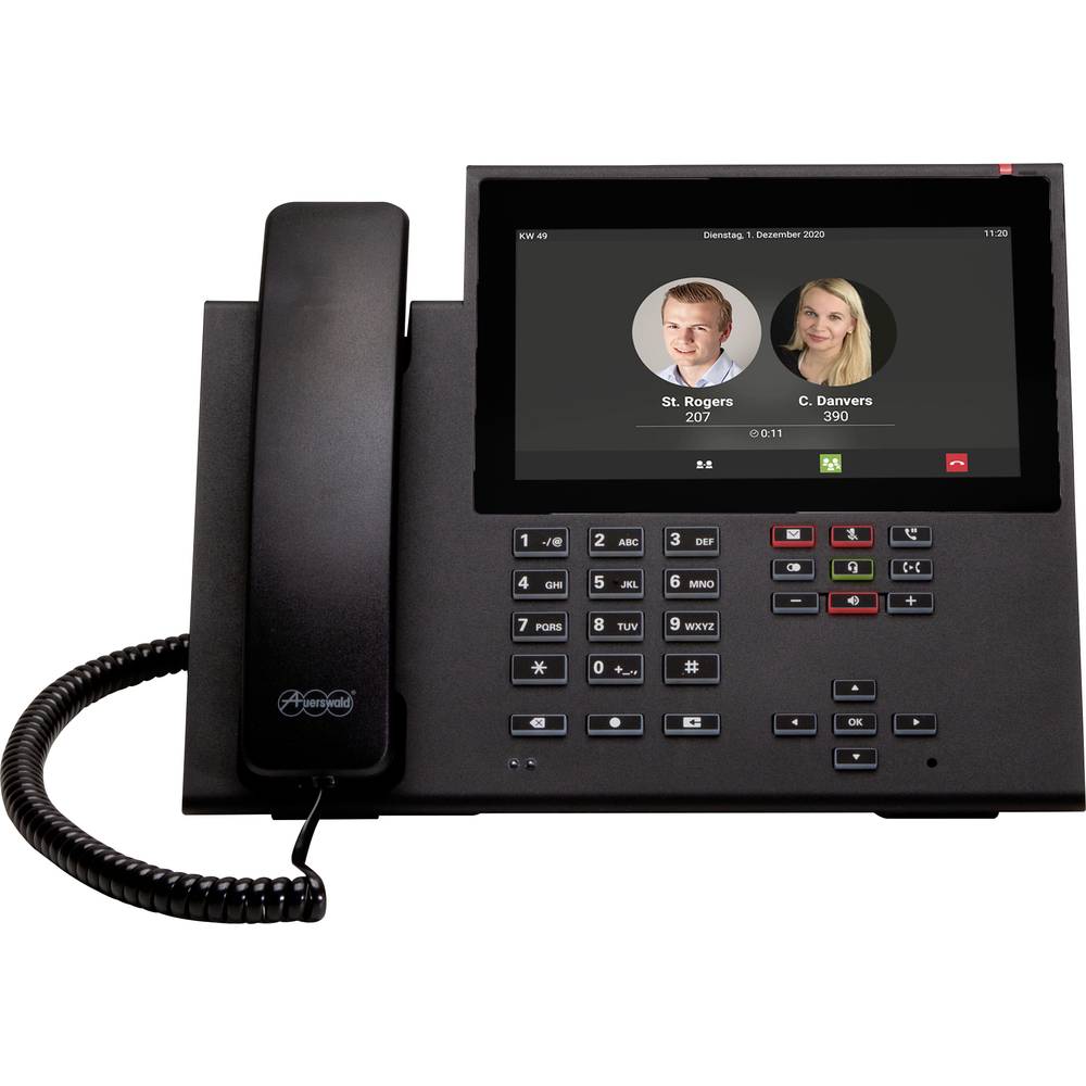 Auerswald COMfortel D-600 Telefono a filo VoIP Vivavoce, Collegamento cuffie, Segnalazione ottica di chiamata, Touchscreen, WLAN Display a colori Nero