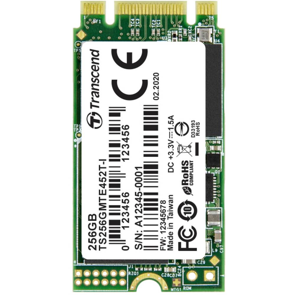 Transcend MTE452T-I 256 GB M.2 PCIe NVMe SSD 2242 PCIe NVMe 3.0 x2 Industrial TS256GMTE452T-I