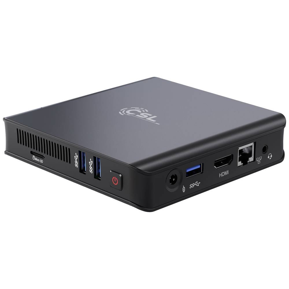 CSL Computer Mini-PC (HTPC) Narrow Box Ultra HD Compact v5 Intel® Celeron® N5100 2.8 GHz 4 GB RAM 128 GB eMMC 512 GB SSD Intel Grafica UHD Win 11 Pro 