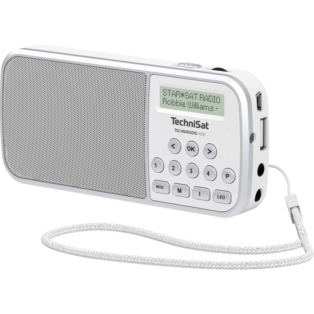 TechniSat Techniradio RDR Radio tascabile DAB+, FM AUX, USB torcia elettrica Bianco