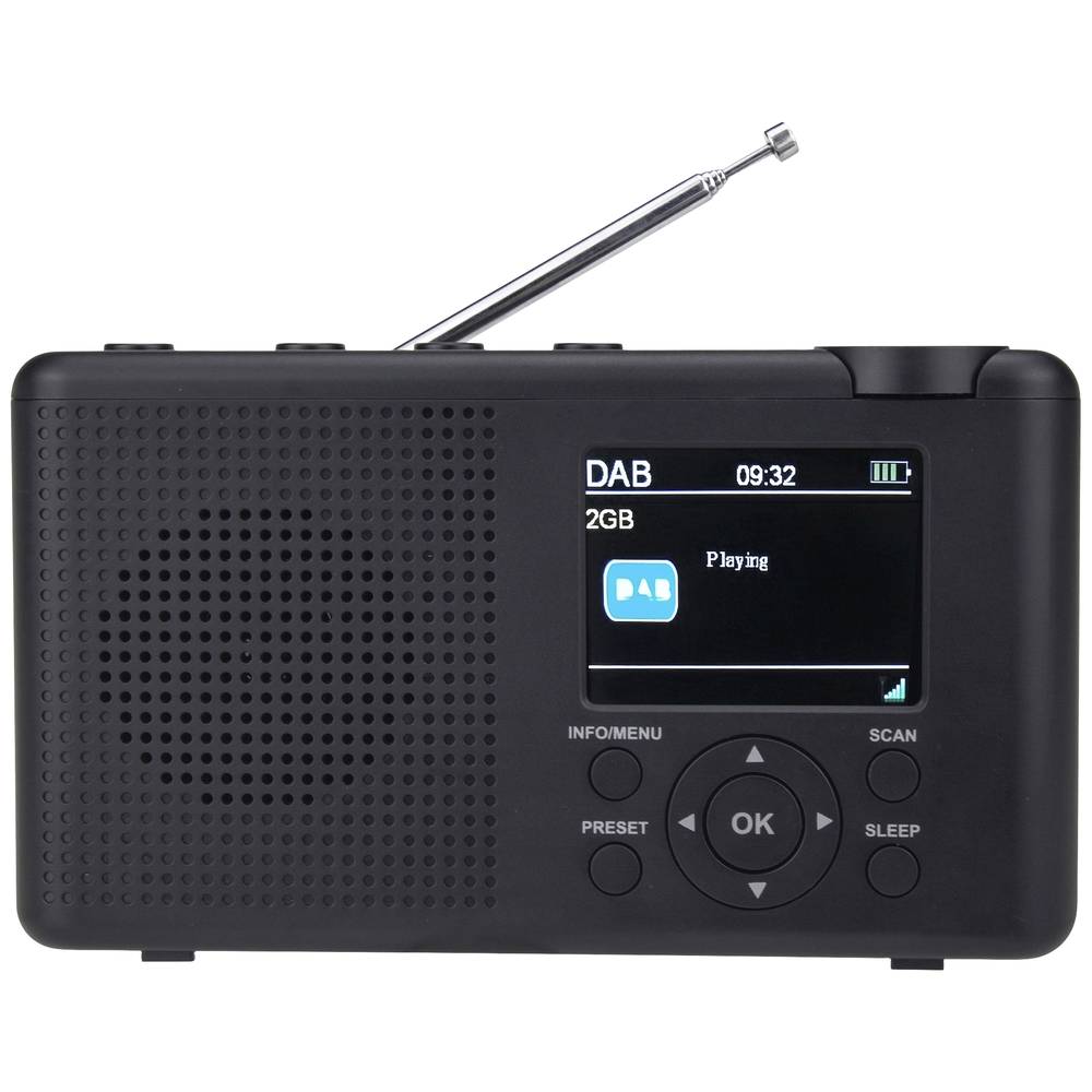 Reflexion TRA23DAB/GR Radio da tavolo DAB+, DAB, FM DAB+, FM ricaricabile Antracite, Grigio