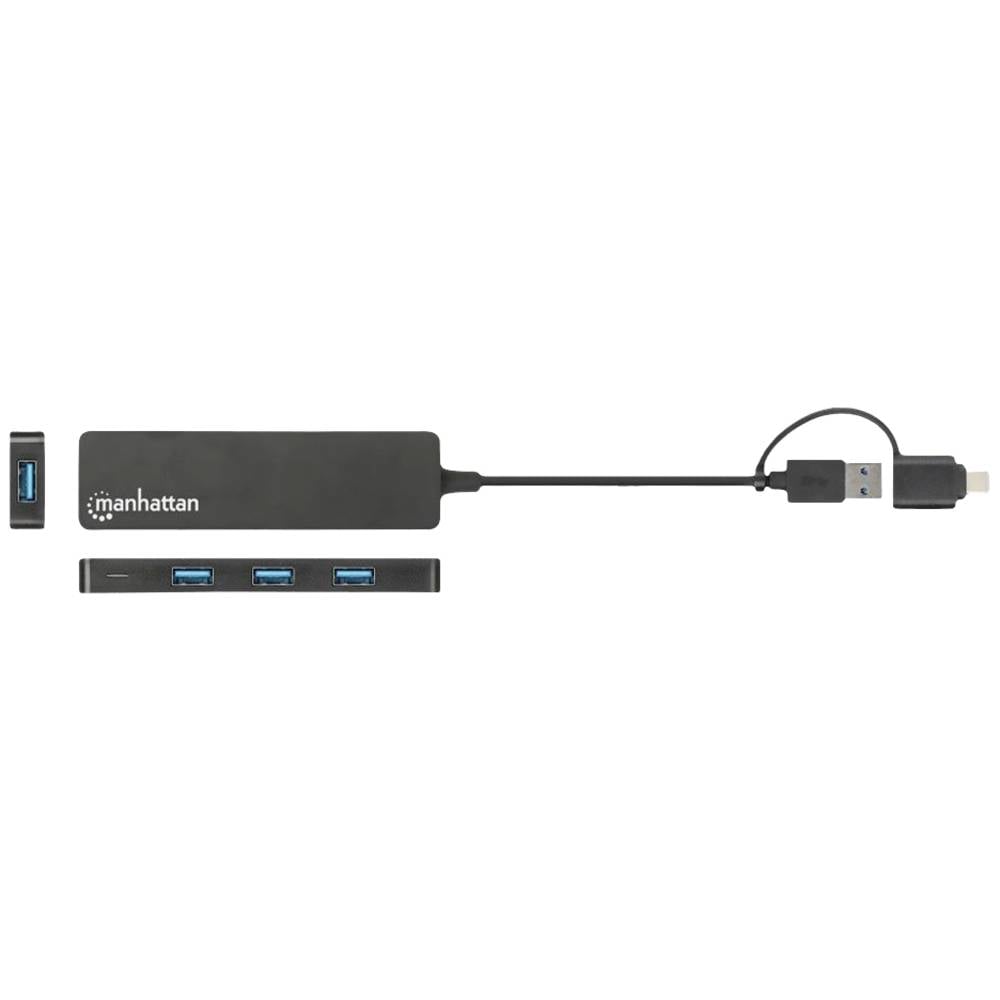 Manhattan 180863 4 Porte Hub USB 3.0 Nero